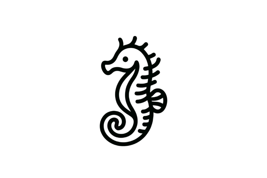 Seahorse doodle tracing base (lower opacity)