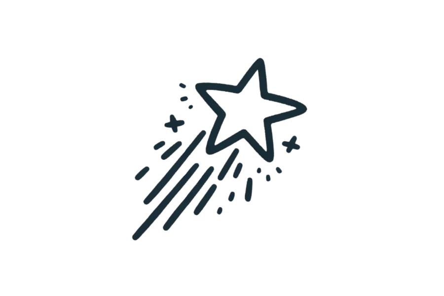 Shooting Star doodle tracing base (lower opacity)