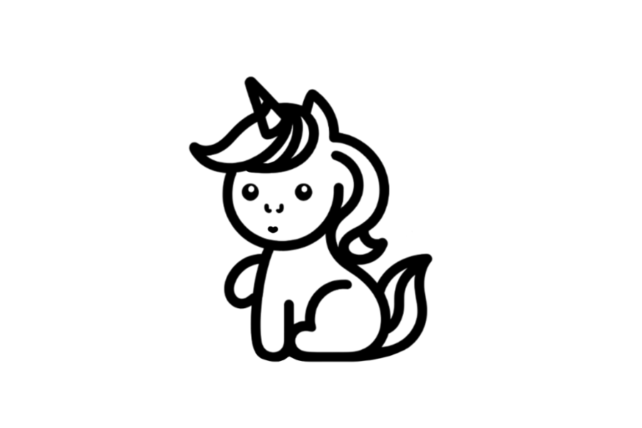 Unicorn doodle tracing base (lower opacity)
