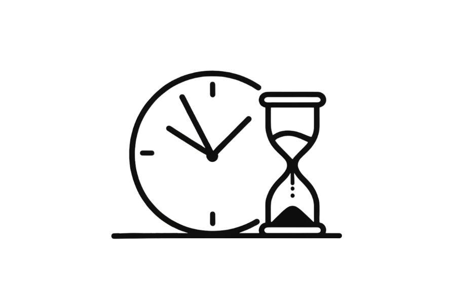 Wall Clock and Hourglass doodle tracing base (lower opacity)