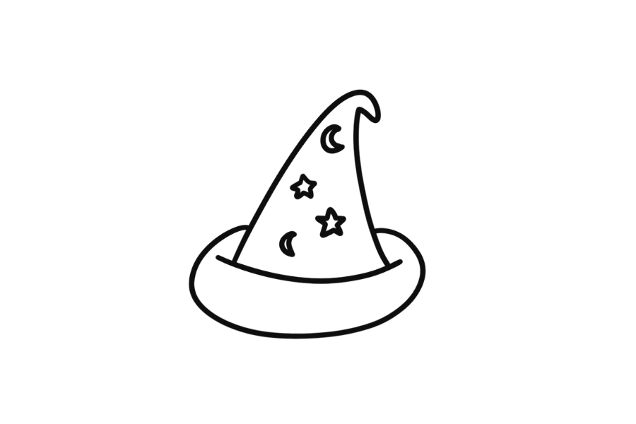 Wizard Hat doodle tracing base (lower opacity)